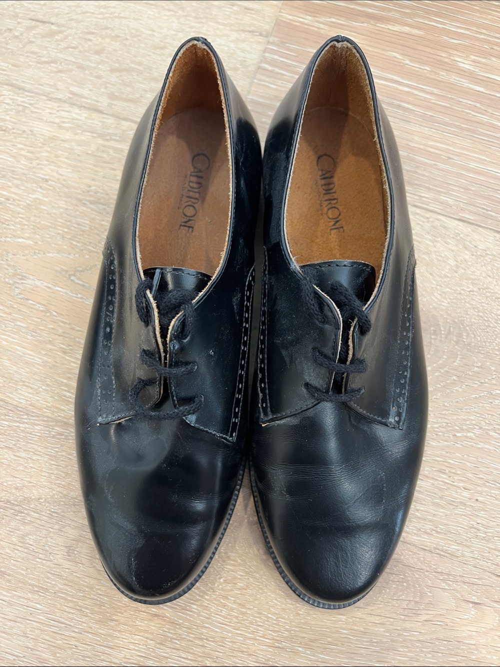 Black Lace-up leather shoes Calerone